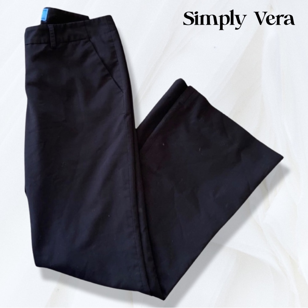 Woman's Dress Pants, Black Simply Vera Dress Slacks, Business Casual Trousers